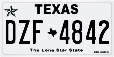 TX license plate DZF4842