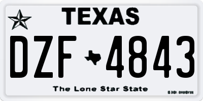TX license plate DZF4843