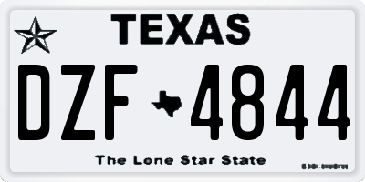 TX license plate DZF4844