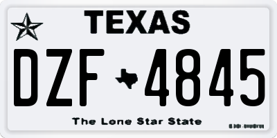 TX license plate DZF4845