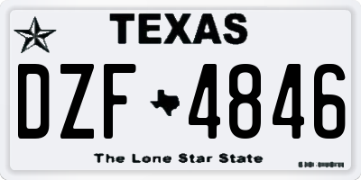 TX license plate DZF4846