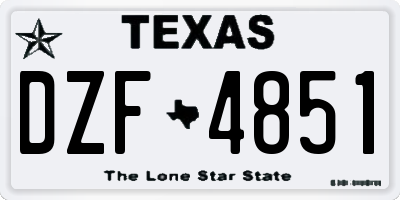 TX license plate DZF4851