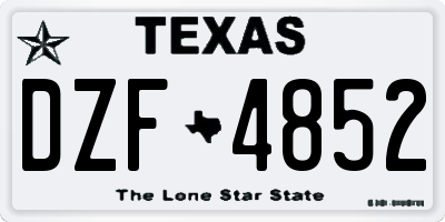 TX license plate DZF4852