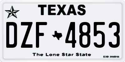 TX license plate DZF4853