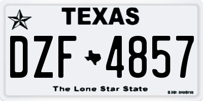 TX license plate DZF4857