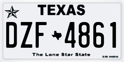 TX license plate DZF4861