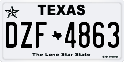 TX license plate DZF4863