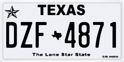 TX license plate DZF4871