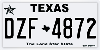 TX license plate DZF4872