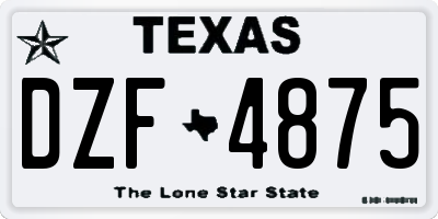 TX license plate DZF4875