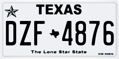 TX license plate DZF4876