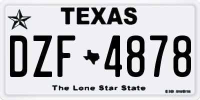 TX license plate DZF4878
