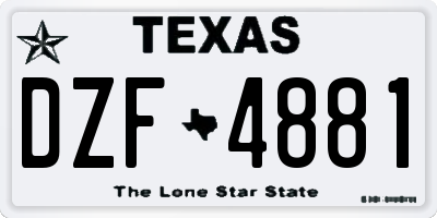 TX license plate DZF4881