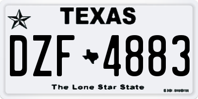 TX license plate DZF4883