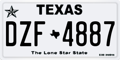 TX license plate DZF4887