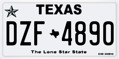 TX license plate DZF4890