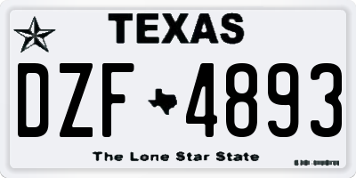 TX license plate DZF4893
