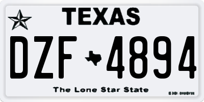 TX license plate DZF4894