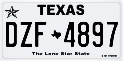 TX license plate DZF4897