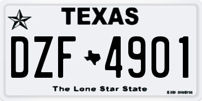 TX license plate DZF4901