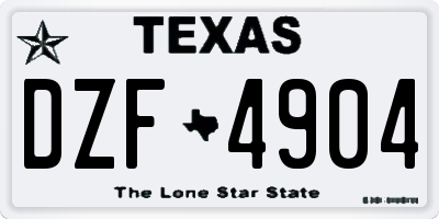 TX license plate DZF4904
