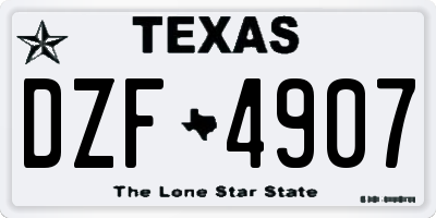 TX license plate DZF4907
