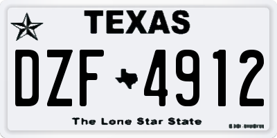 TX license plate DZF4912