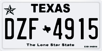 TX license plate DZF4915
