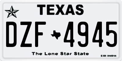 TX license plate DZF4945
