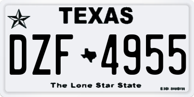 TX license plate DZF4955