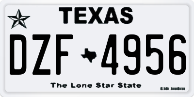 TX license plate DZF4956