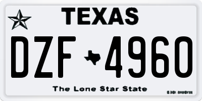 TX license plate DZF4960