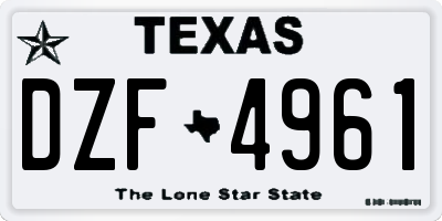 TX license plate DZF4961