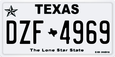 TX license plate DZF4969