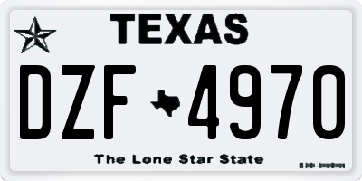 TX license plate DZF4970