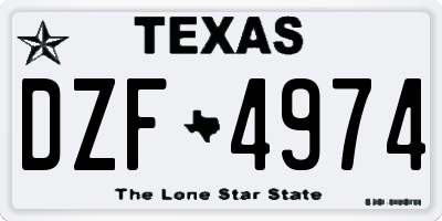 TX license plate DZF4974