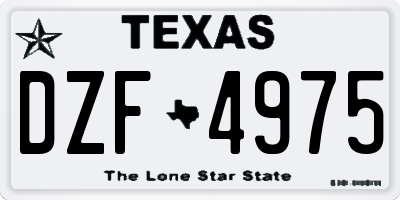 TX license plate DZF4975