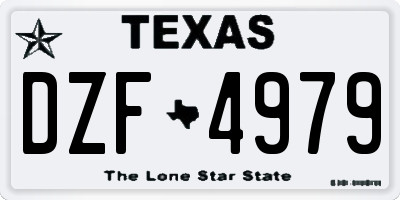 TX license plate DZF4979