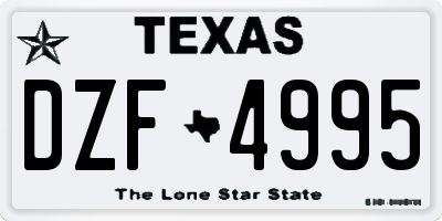 TX license plate DZF4995