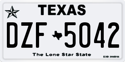 TX license plate DZF5042