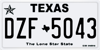 TX license plate DZF5043