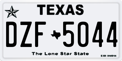 TX license plate DZF5044