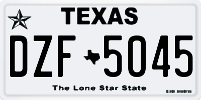 TX license plate DZF5045