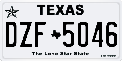 TX license plate DZF5046