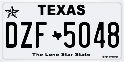 TX license plate DZF5048