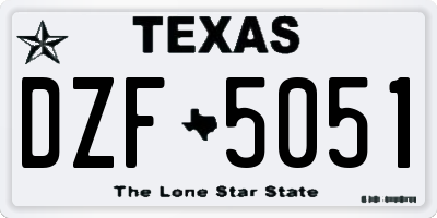 TX license plate DZF5051