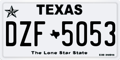 TX license plate DZF5053