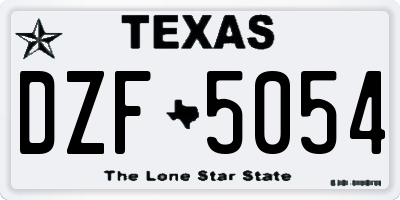 TX license plate DZF5054