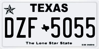 TX license plate DZF5055