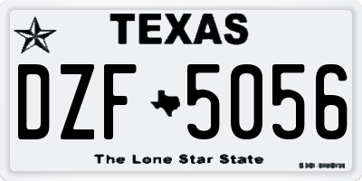 TX license plate DZF5056